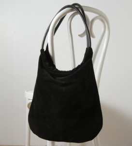 Black Suede Satchel